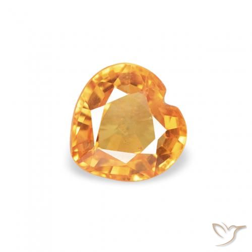 0.42ct Natural Orange-Gold Sapphire, Heart, VS