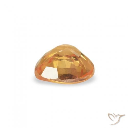 Sapphire Gemstone in 4.6 x 4.4 mm Size for Sale, Sapphire Stone in Orange-Gold Color