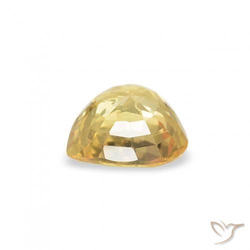 Sapphire Gemstone in 4.7 x 4.6 mm Size for Sale, Sapphire Stone in Medium Golden Color