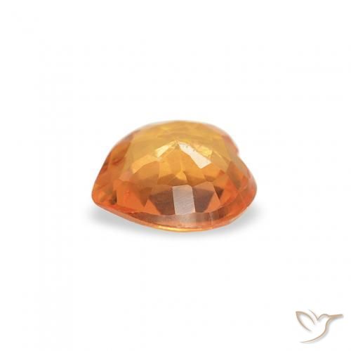 Sapphire Gemstone in 4.5 x 4.5 mm Size for Sale, Sapphire Stone in Medium Orange Color