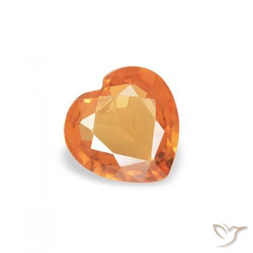 0.30ct Natural Apricot Orange Sapphire, Heart, VS