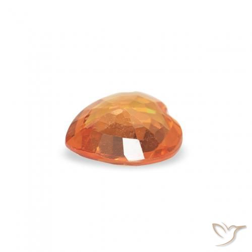 Sapphire Gemstone in 4.2 x 4.5 mm Size for Sale, Sapphire Stone in Apricot Orange Color
