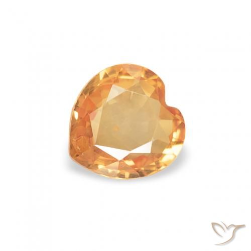 0.36ct Natural Honey Orange Sapphire, Heart, VS