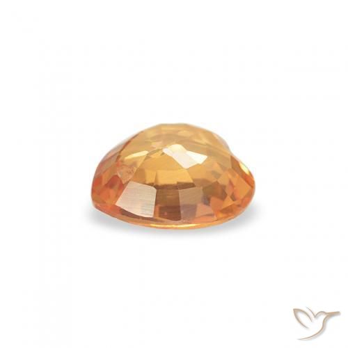 Sapphire Gemstone in 4.6 x 4.4 mm Size for Sale, Sapphire Stone in Honey Orange Color