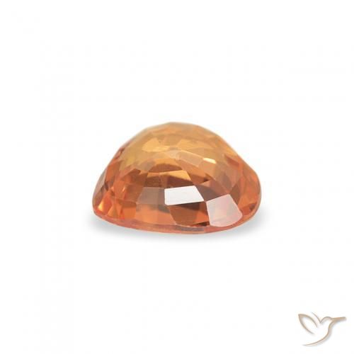 Sapphire Gemstone in 4.7 x 4.5 mm Size for Sale, Sapphire Stone in Bright Orange Color