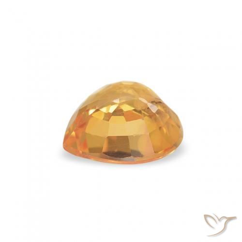 Sapphire Gemstone in 4.7 x 4.6 mm Size for Sale, Sapphire Stone in Medium Orange Color