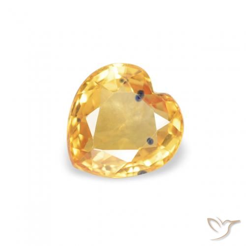0.47ct Natural Medium Dark-Golden Sapphire, Heart, VS