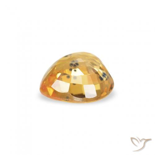Sapphire Gemstone in 4.6 x 4.5 mm Size for Sale, Sapphire Stone in Medium Dark-Golden Color