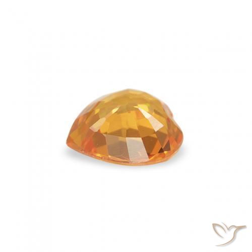 Sapphire Gemstone in 4.5 x 4.4 mm Size for Sale, Sapphire Stone in Medium Orange Color