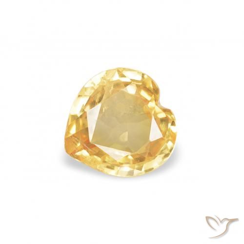 0.35ct Natural Bright Gold Sapphire, Heart, VS