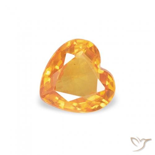 0.41ct Natural Medium Orange Sapphire, Heart, VS, Photo A
