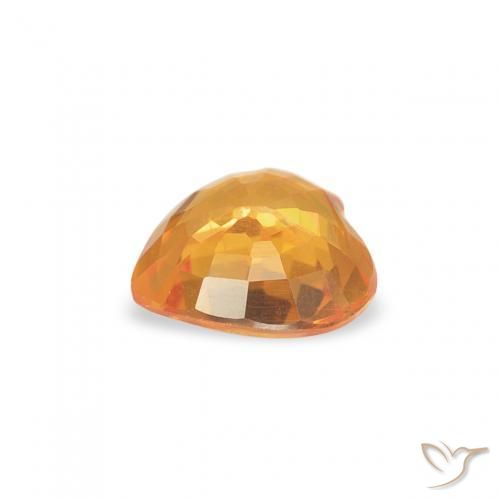 Sapphire Gemstone in 4.6 x 4.6 mm Size for Sale, Sapphire Stone in Medium Orange Color