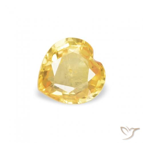 0.40ct Natural Golden Sapphire, Heart, VS
