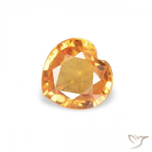 0.33ct Natural Apricot Orange Sapphire, Heart, VS