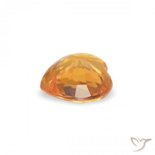 Sapphire Gemstone in 4.4 x 4.2 mm Size for Sale, Sapphire Stone in Apricot Orange Color