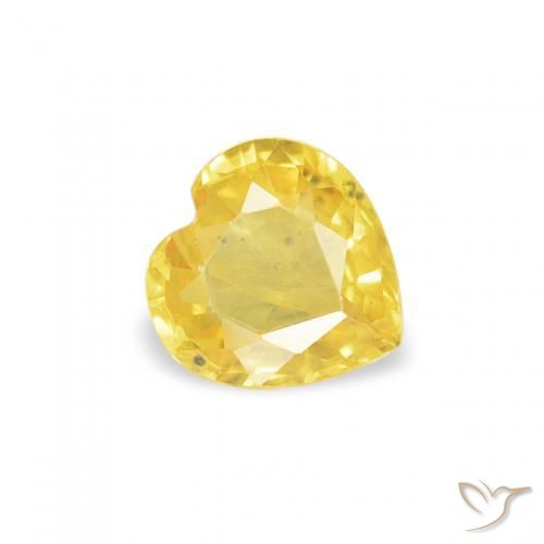0.35ct Natural Honey Yellow Sapphire, Heart, VS