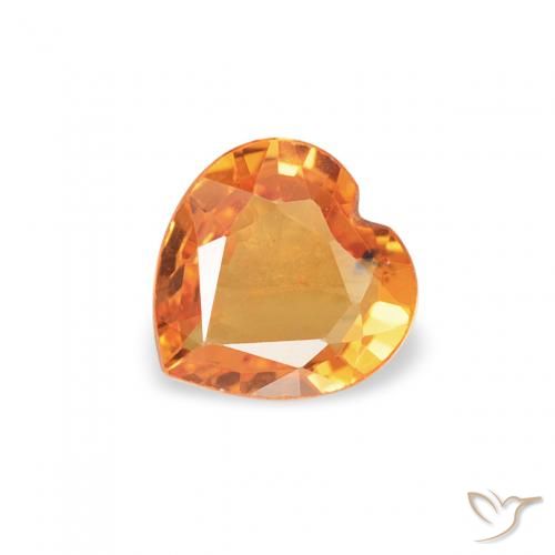 0.39ct Natural Apricot Orange Sapphire, Heart, VS