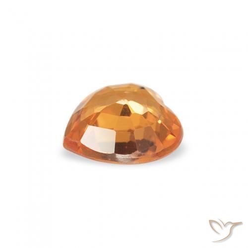 Sapphire Gemstone in 4.6 x 4.6 mm Size for Sale, Sapphire Stone in Apricot Orange Color