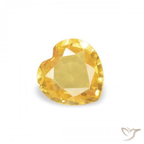 0.29ct Natural Golden Sapphire, Heart, VVS