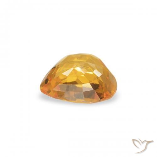 Sapphire Gemstone in 4.5 x 4.4 mm Size for Sale, Sapphire Stone in Orange-Gold Color