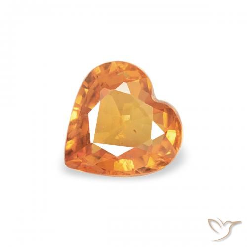 0.35ct Natural Apricot Orange Sapphire, Heart, VS