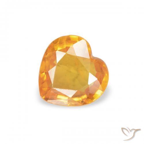 0.38ct Natural Apricot Orange Sapphire, Heart, VS