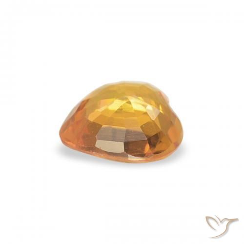 Sapphire Gemstone in 4.6 x 4.5 mm Size for Sale, Sapphire Stone in Apricot Orange Color