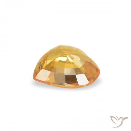 Sapphire Gemstone in 4.6 x 4.5 mm Size for Sale, Sapphire Stone in Medium Orange Color