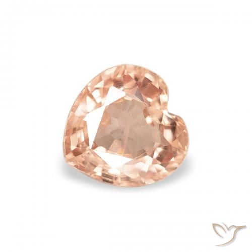 0.38 ct Orange Sapphire Stone, Natural Sapphire in Heart Facet Shape for Sale