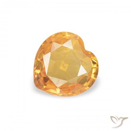 0.37ct Natural Intense Orange Sapphire, Heart, VS