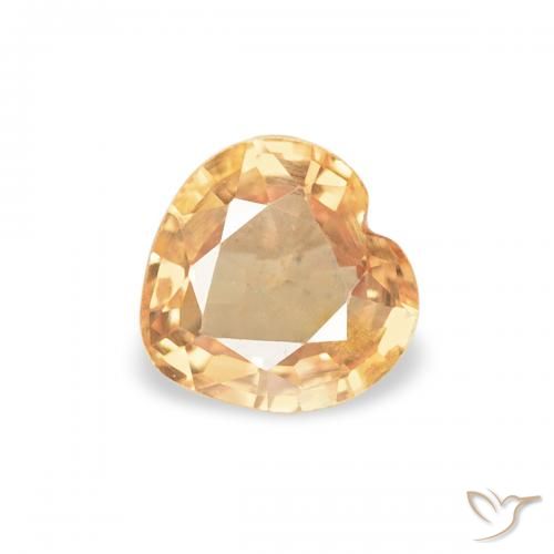 0.41ct Natural Intense Orange Sapphire, Heart, VS