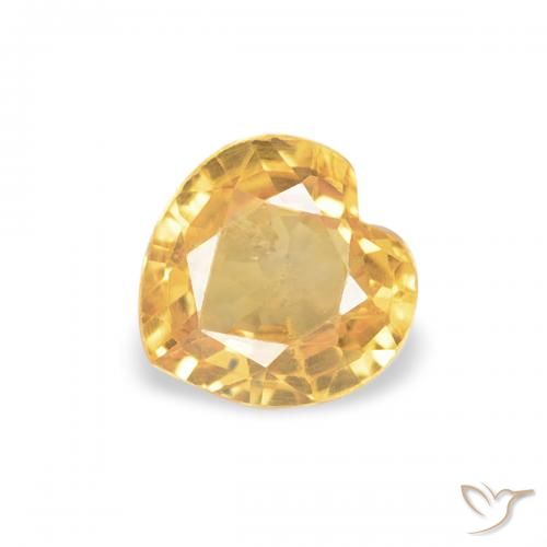 0.41ct Natural Bright Gold Sapphire, Heart, VS