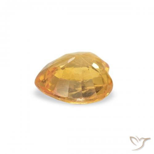Sapphire Gemstone in 4.6 x 4.6 mm Size for Sale, Sapphire Stone in Bright Gold Color