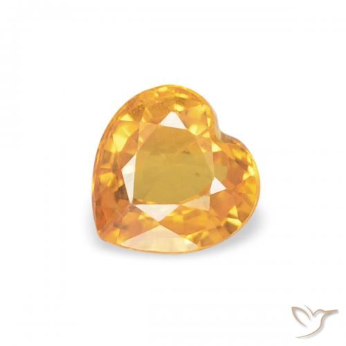 0.43ct Natural Medium Light-Orange Sapphire, Heart, VS