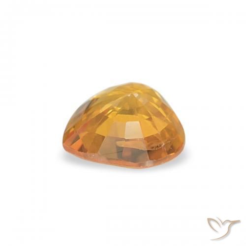 Sapphire Gemstone in 4.5 x 4.5 mm Size for Sale, Sapphire Stone in Medium Light-Orange Color