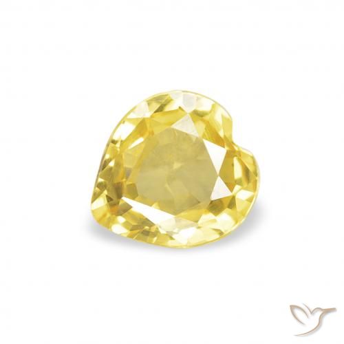 0.33ct Natural Medium Yellow Sapphire, Heart, VVS-VS