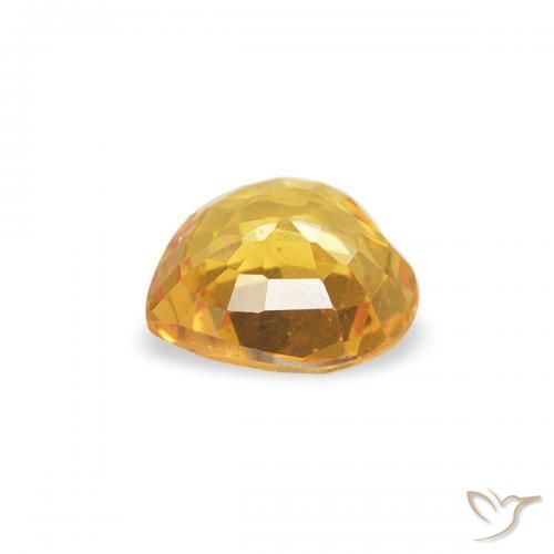 Sapphire Gemstone in 4.5 x 4.5 mm Size for Sale, Sapphire Stone in Deep Golden Orange Color
