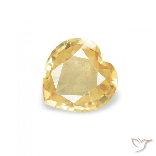 0.37ct Natural Gold Sapphire, Heart, VVS-VS