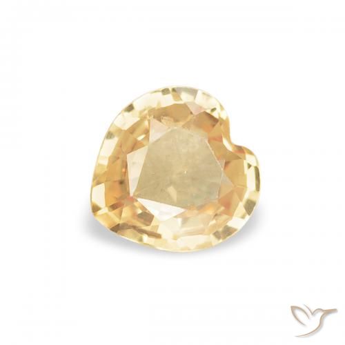 0.34ct Natural Yellowish Gold Sapphire, Heart, VVS-VS