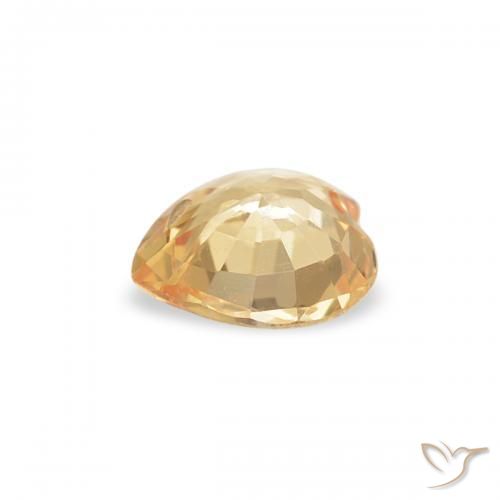 Sapphire Gemstone in 4.5 x 4.4 mm Size for Sale, Sapphire Stone in Yellowish Gold Color