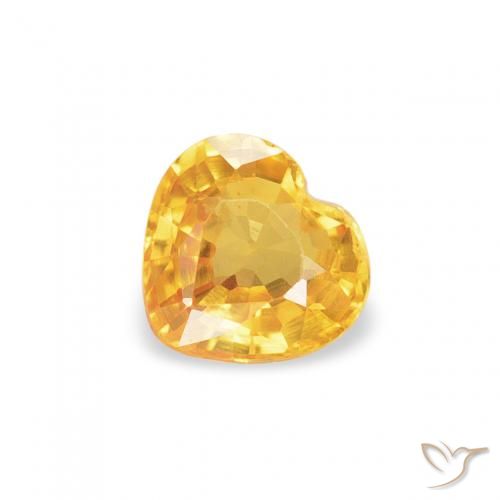 0.41ct Natural Medium Golden Sapphire, Heart, VVS-VS