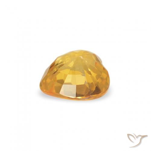 Sapphire Gemstone in 4.6 x 4.3 mm Size for Sale, Sapphire Stone in Medium Golden Color