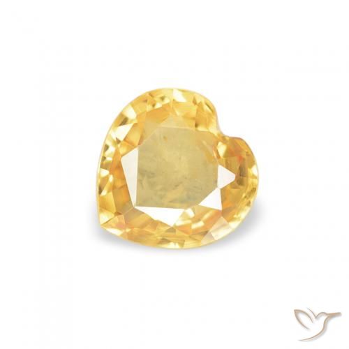 0.37ct Natural Medium Gold Sapphire, Heart, VVS-VS