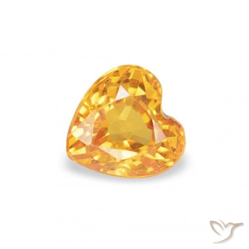 0.35ct Natural Dark Golden Sapphire, Heart, VVS-VS