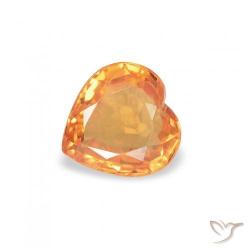 0.39ct Natural Deep Orange-Gold Sapphire, Heart, VVS-VS