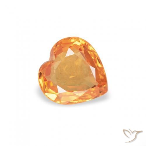 0.39 ct Golden Sapphire Stone, Natural Sapphire in Heart Facet Shape for Sale