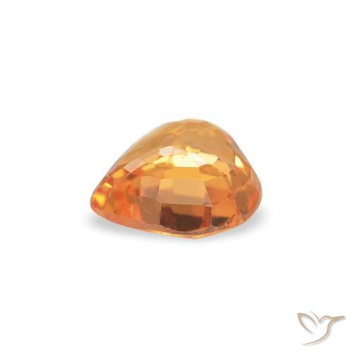 Sapphire Gemstone in 4.5 x 4.5 mm Size for Sale, Sapphire Stone in Deep Orange-Gold Color