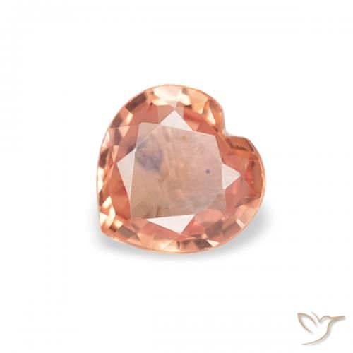0.33ct Natural Reddish Orange Sapphire, Heart, VVS-VS