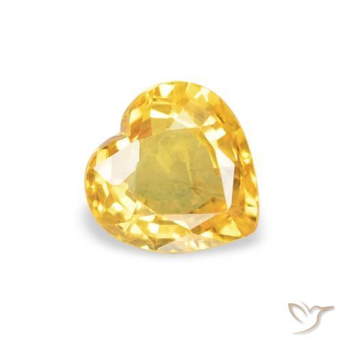 0.42ct Natural Medium Golden Sapphire, Heart, VS