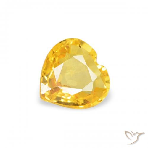 0.37ct Natural Golden Orange Sapphire, Heart, VS